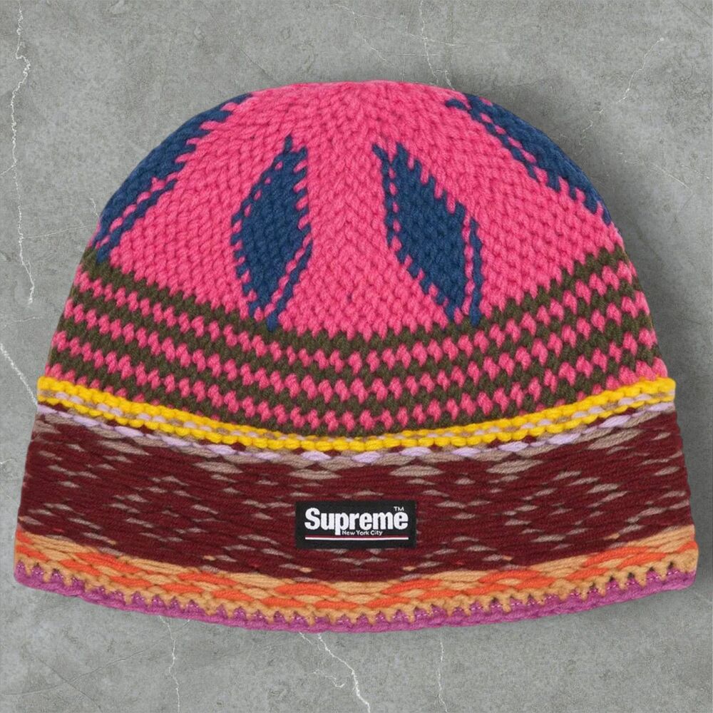 Supreme FW25 Fall/Winter 25 Multicolor Diamond Knit Beanie NWT Unisex One Size